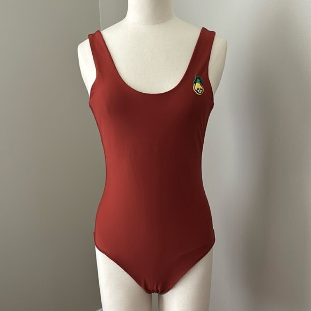 Hurley One Piece Pineapple Swimsuit Orange Sz S
